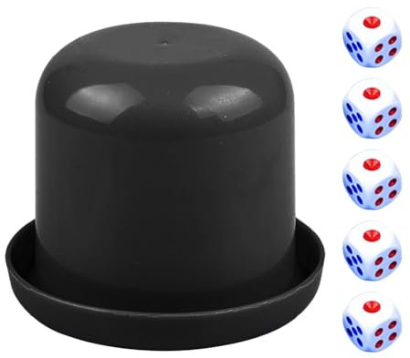 Dice Cup Set | Dice and Cup Set,Funny Dice Cup Games, Dice Stacking Cup with 5 Dices, Family Dice Game for Party, Party