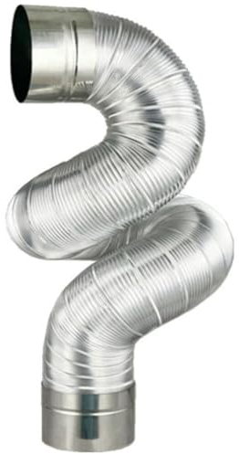 HANABASS 1.5m Flexible Chimney Flue Inoxidable para Campanas Extractoras Tubo De Ventilación para Cocinas Baños y Secadoras