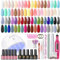 Kit Ongle Gel UV Complet PEACECOLOR - 35 Couleurs avec Lampe UV/LED, Ponceuse pour Ongles, Base et Top Coat Kit Vernis Semi Permanent Nail Art Kit Manucure