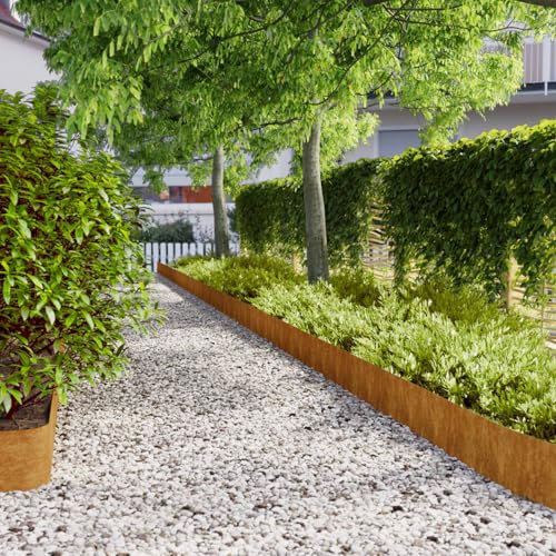 qohoio Bordure per Prato 50 pz 20x103 cm Flessibili in Acciaio Corten,Bordature da Giardino,Bordure per Prato,Bordatura Aiuole Giardino-821894