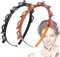 SSKHE 2 Pièces Serre-Tête avec Pinces,Double Bangs Hairstyle Hairpin,Bangs Coiffure Cerceau Cheveux,Bandeau DIY avec Clips pour Femmes,Enfants, Hommes,Activités Quotidiennes(Noir/Marron)