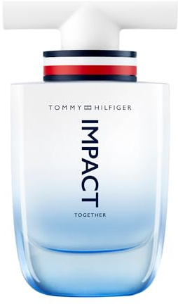 Tommy Hilfiger – Tommy Impact Together Eau de Toilette 50 ml – Herren Parfüm – Aquatisch-holziger Duft – Holzige und Mineralische Noten – Weißer Glasflakon mit Blauem Farbverlauf