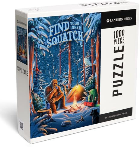 Lantern Press 1000 Piece Jigsaw Puzzle, Find Your Inner Squatch, Camping Bigfoot, Sentiment