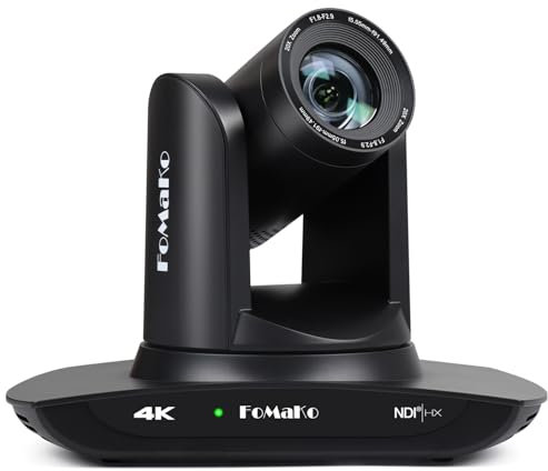 FoMaKo 4K PTZ Camera NDI HDMI AI Auto-Tracking Gen 3, 20X Optical Zoom, USB3.0 LAN HDMI PTZ Camera 4K for Church Worship Education Conference Events, K20UH NDI
