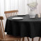 Softalker Abwaschbar Tischdecke Rund 120 cm Durchmesser Outdoor Tischdecke Schwarz Tischtuch aus 210 GSM Polyester Fleckschutz Tischwäsche Kratzfest Table Cloth für Party,Hochzeiten,Camping