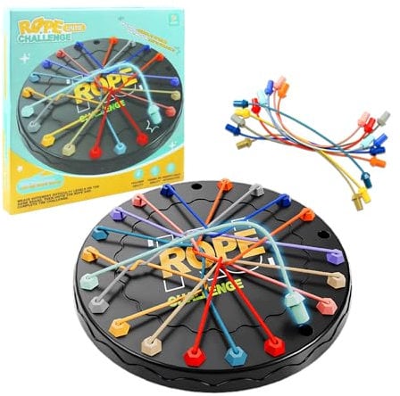 OneNine Brainy Knots Board Games for Kids, Rope Puzzle Game, Children'S Board Game-Brain Rope Solving, Family Games for Kids and Adults, for 3-8 Year Olds