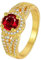 Bishilin Eheringe 585er Gold, Trauring Damen Einzeln mit Rubin und Moissanit Verlobungsringe Hochzeit Ringe Frauen Gr.57 (18.1)