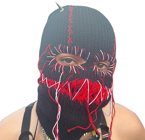 GKYQVE Strickmütze Halloween Gruselzähne Räuber Hut Cosplay Räuber Party Hüte