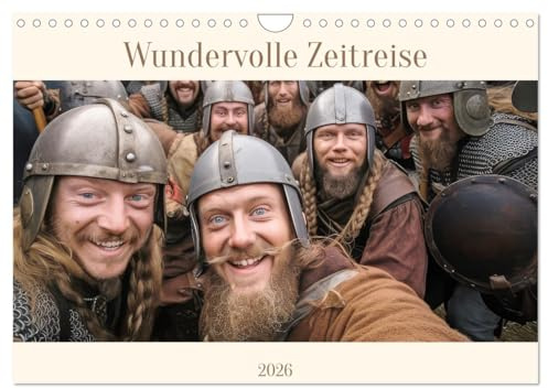 Wundervolle Zeitreise (Wandkalender 2026 DIN A4 quer), CALVENDO Monatskalender: Selfie Manie in den Zeitepochen (CALVENDO Spass)
