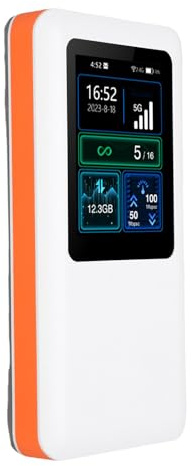 5G Drahtloses Taschen-WLAN-Gerät mit SIM-Slot MTK 5G 6nm Chipsatz für Zuhause oder Reisen, 10.000 mAh, Dual-Band 2,4 GHz und 5,8 GHz, bis zu 1201 Mbit/s, 16 Benutzer Unterstützung (EU-Stecker)