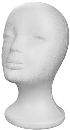 Huayeex 2 Stück Mannequin Kopf, Perückenkopf, Styropor-Kopfs, Foam Mannequin Head Schaumstoff Kopf Für Perücken, Display Stand Rack Für Hüte Perücken Sonnenbrille Headset Headset, Weiß