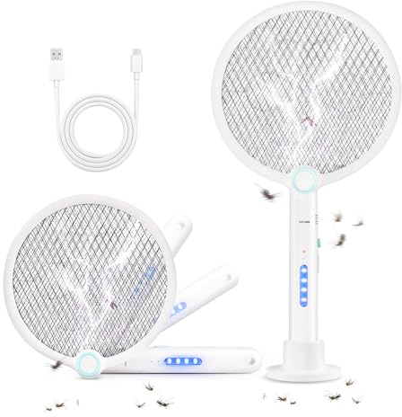 Hefite Electric Fly zapper, electric fly swatter 3800V Flies killer Indoor & Outdoor Pest Control, Mosquito and Insect Bug Zapper Racket -USB Charging,Suitable for Home,Garden,Kitchen,office
