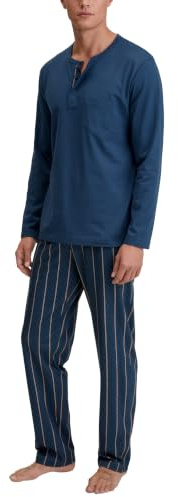 CALIDA Relax Imprint Pyjama Herren | langer Schlafanzug aus 100% Baumwolle, pflegeleicht, elastisch & formstabil, in Single Jersey