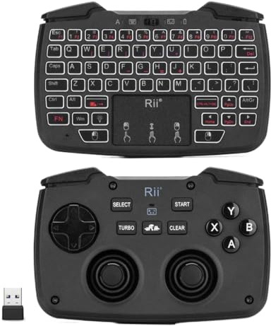 xtwosogrr Rii rk707 2. 4GHz Wireless Game Controller Keyboard Mouse Combo -Turbo -Funktion kompatibel mit PC Raspberry PI2 Android TV -TV -Box(Enlish keyborad)