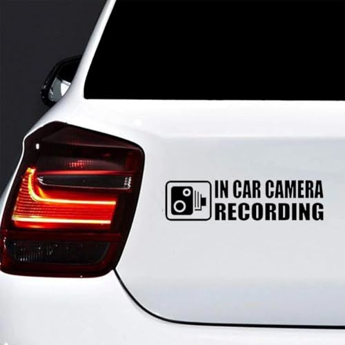 in Car Camera Recording Stickers – Self Adhesive Vinyl Dash Cam CCTV Warning Decals Die-Cut 2Packs(Black)