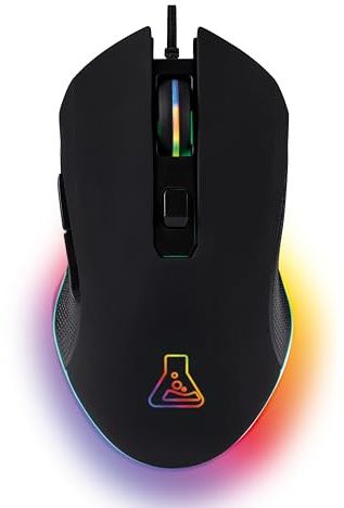THE G-LAB Kult Helium Pro - Mouse Gaming con Cavo 12800 DPI RGB | Con Cavo USB, Sensore Ottico Regolabile 12800 DPI, Illuminazione LED 7 Colori, 6 Pulsanti