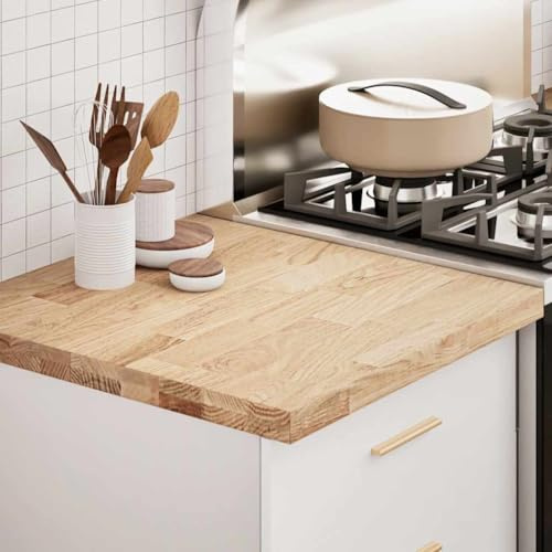 Genérico Encimera de Cocina Rectangular Madera Maciza Roble, Tableros para mesas Marrón,4009002
