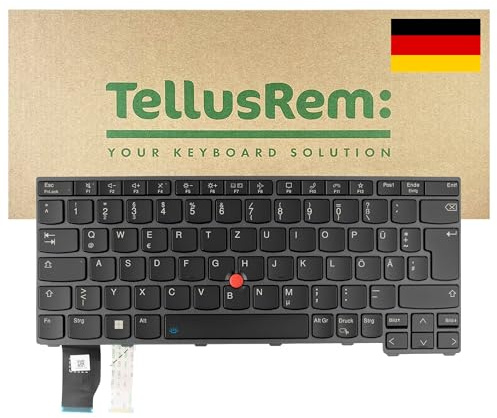 TellusRem Ersatztastatur für Lenovo ThinkPad X13 Gen 3 DE QWERTZ | Kompatibel mit X13 Gen 3, L13 Gen 3/4 & L13 Yoga Gen 3/4, deutsche QWERTZ Tastatur, beleuchtet, TrackPoint