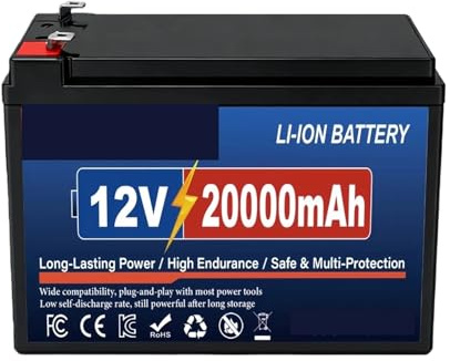 Batterie Lithium-Ion Rechargeable Lifepo4, 100ah, 12V, Cellules De Rechange De Qualité A, For Fauteuil Roulant Électrique, Bateau, Camping Solaire(12V 20000mAh)