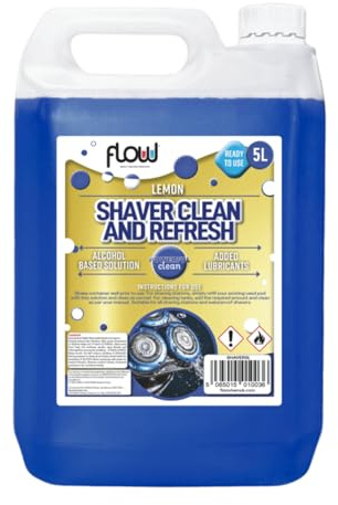Dunnet Tools Shaver Cleaning Fluid 5L – Electric Shaver Cleaner & Lubricating Oil – Hygienic Cleaning Solution Refill, Lemon Scent, Razor & Clipper Cleaner for Shavers & Trimmers