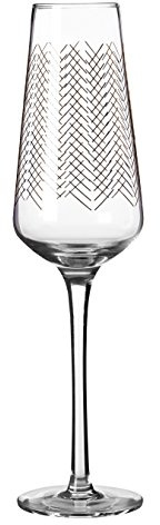 Premier Housewares Jazz Champagne Glasses, Gold, 7 x 7 x 25 cm, Set of 4
