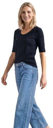Damen Basic T-Shirt mit blickdichter Front