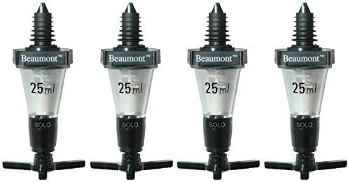 We Can Source It Ltd – Pack of 4 Beaumont Solo Bar Optic Spirit Measures 25ml CE Stamped – Accurate Alcohol Dispenser for Cocktails, Bars, Pubs & Home Use – Non-Drip, Durable & Easy to Install
