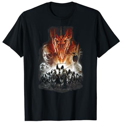 Warner Bros. Lord of the Rings Evil Rising T-Shirt - Unisex-Erwachsene und Kinder - Schwarz - S