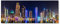Tulup Glas-Bild Wandbild aus Glas - Wandkunst - Wandbild hinter gehärtetem Sicherheitsglas - Dekorative Wand für Küche & Wohnzimmer 125x50 - Landschaften - Dubai in der Nacht - Mehrfarbig