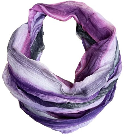 JameStyle26 Farbverlauf Seide Sommer Loop Verlauf Regenbogen Rainbow Silk Uni Rundschal Schlauchschal Stola Schal leicht (# Pink)