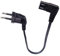 shortix kurzes Netzkabel (Stromkabel mit gewinkeltem Euro-Flachstecker auf gewinkelte Euro-8-Buchse). schwarz. 30cm.