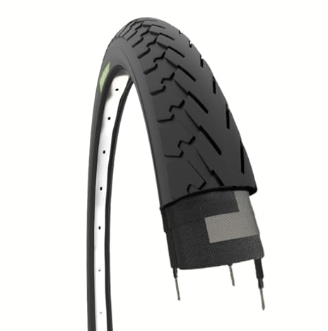 ECOVELO 1 x Fahrradreifen 700 x 35 28 x 1 5/8 x 1 3/8 (37-622) 700 x 35C Schwarz für City Bike, Straße, Trekking | Straßenreifen schwarz aus Gummi
