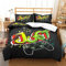 MXYHDZ Bettlaken Betttuch Atmungsaktiv Matratze Cover 220 x 240 cm Grün Mode Buchstaben Muster Bettwäsche Set 3 Teilig Bettbezüge Mikrofaser Bettbezug mit Reißverschluss und 2 Kissenbezug