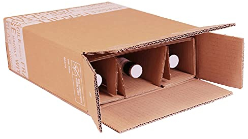 smiley pack Flaschenversandkarton Bier 0,5 Liter für 3 Flaschen inklusive Einlage PTZ zertifiziert für Versand mit DHL DPD Bierflaschen Bierversandkarton Bierkarton Bierverpackung (520)