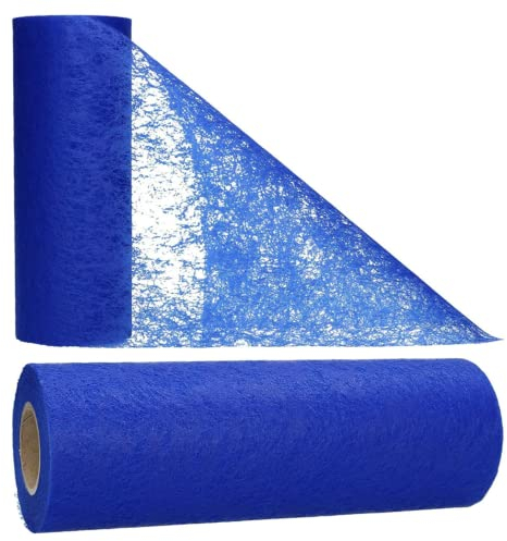 AmaCasa Tischläufer Blau (17,5 cm x 25 m) – Hochwertiges Vliesband für stilvolle Tischdekoration bei Hochzeiten, Geburtstagen & besonderen Anlässen