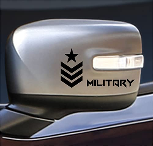 DualColorStampe Adesivi compatibili con Jeep Renegade Wrangler specchietti Fuoristrada Military Stella Militare US Army 4x4 COD.0194 (NERO)