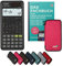 Casio fx-87DE Plus 2nd edition con custodia protettiva Rosa e manuale (48 pagine, DIN A5) – Calcolatrice scientifica – Smart Set (Tedesco)