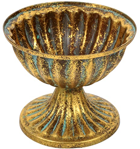 RFME Containers Fishbowl Arrangement Urn Front Flowerpots Table Classic Golden Columns Center Statue Pillar Decorative Wedding Home Planter Deck Greek Porch Traditional Decoration Pots