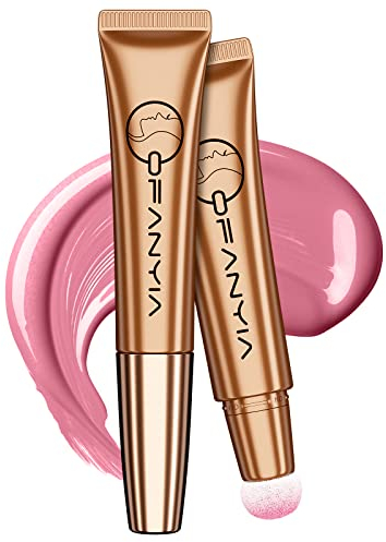 Ofanyia Upgrated Blush Beauty Wand, One-body Design Liquid Face Blush with Cushion Applicator, Natural Matte Finish Blush Stick, Blendable Super Silky Cream Blush Stick, No Sponge Stuck (01# Blush)