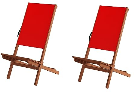 Erst-Holz Rotes Wikingerstuhl-Set Schwedenstuhl Strandstuhl Anglerstuhl Partystuhl wählbares Set XXL V-10-363, Stühle:Doppelpack