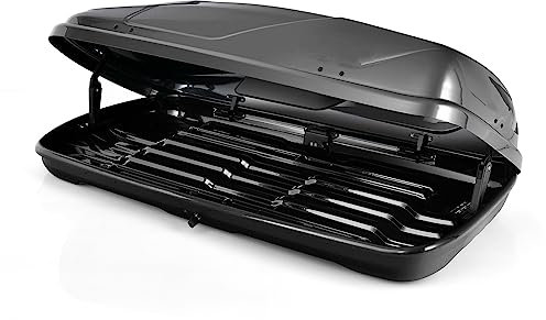 TANGZON Car Roof Box, Large Roofbox with Locking System & Single/Dual-Side Opening, Waterproof Hard Rooftop Cargo Carrier for Tents Bags Luggage, Fits Most Cars(400L,157 x 76 x 35cm,Grey)