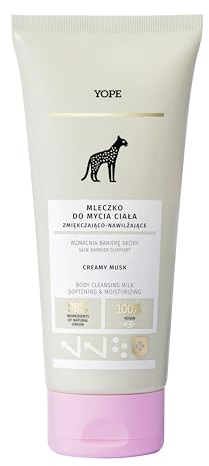 YOPE Duschgel | Cremiger Moschus | Sheabutter | Pflegend | Feuchtigkeitsspendend | PH-neutral | Vegan | ohne SLS | 98% natürliche Inhaltsstoffe | 200ml