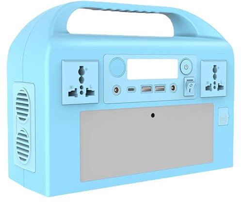 FresQa Alimentation mobile externe 300 W, portable, grande capacité, batterie 220 V avec prise, conduite autonome, camping et réponse d'urgence, bleu
