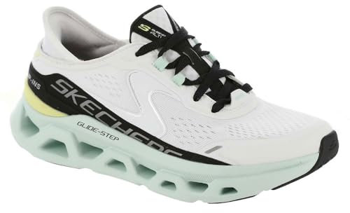 Skechers Glide-Step Altus, Zapatillas Mujer, White Synthetic/Mesh/Multi Trim, 36 EU