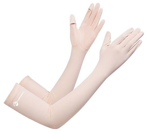 INOGIH Sommer-UV-Sonnenschutz-Handschuhe, lange Fahrhandschuhe, Sonnenschutz, rutschfest, Vollfinger, Outdoor-Arm-Handschuhe für Damen, Radfahren