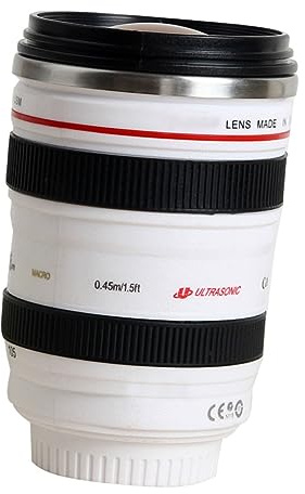Veemoon Tasse Objectif Caméra Réservoir Eau Et Esthétique Contenant à Boisson Blanc pour Maison Bureau Hôtel Cadeau Photographe Original