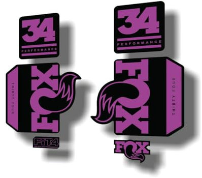 Gabel Ersatz Aufkleber kompatibel für Fox 34 2020 Performance Series Lila (glänzend)
