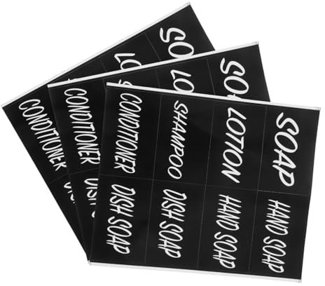 HOODANCOS 3 Bögen Selbstklebende Wasserfeste Pvc Seifenetiketten Für Shampoo Und Lotionflaschen Ölbeständige Aufkleber Zur Bad Und Küchenorganisation