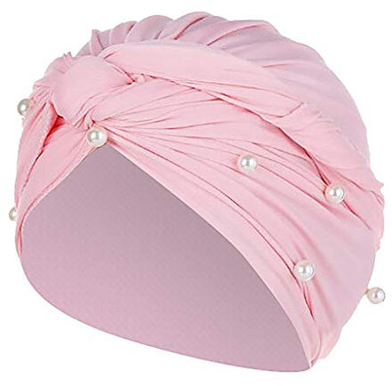 Lost Enterprises Hut Muslimische Rüschen Perlenmütze Turban Kappe Perle Frauen Wrap Baseball Caps Große Größe Hut, rose, Einheitsgröße