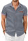 COOFANDY Men's Denim Shirt Short Sleeve Button Down Western Cowboy Smart Casual Non Iron Summer Cotton Regular Fit Work Beach Business Wear Light Gray XXL